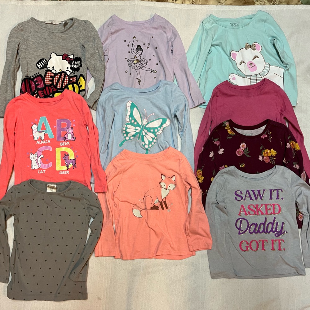 Lot of 10 girl long sleeve shirts size 3T